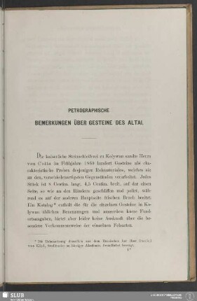 Petrographische Bemerkungen über Gesteine des Altai