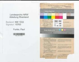 Entnazifizierung Paul Funke , geb. 05.12.1894 (Polizeibeamter)