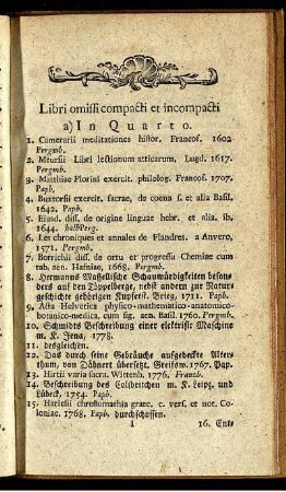 Libri omissi compacti et incompacti.