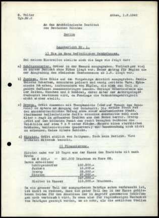 Anlage I. G. Welter, Lagebericht Nr. 1