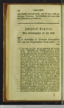 Zweytes Capitel. Von Crimmitzschau an sich selbst