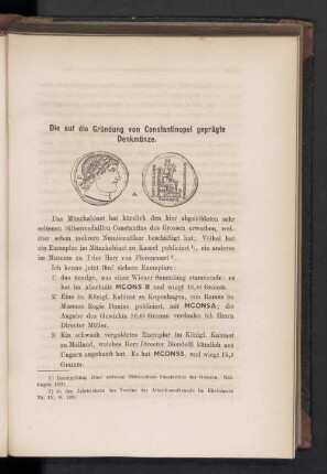Die auf die Gründung von Constantinopel geprägte Denkmünze