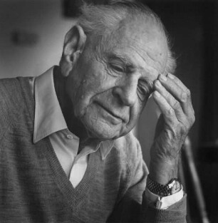 Sir Karl Popper (1902-1994; österreichisch-britischer Philosoph; austrian-british philosopher). Wien, 1986