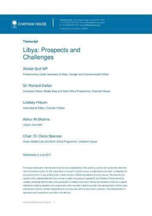 Libya : prospects and challenges