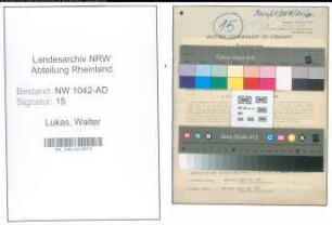 Entnazifizierung Walter Lukas , geb. 18.10.1917 (Kartenstellenleiter)