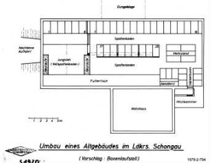 Umbau eines Altgebäudes im Lkrs. Schongau (Vorschlag: Boxen- laufstall)de Umbau eines Altgebäudes im Ldkrs. Schongau (Vorschlag: Boxenlaufstall)