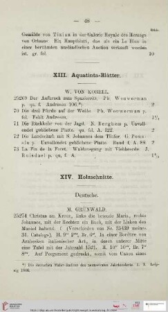 XIII. Aquatinta-Blätter (Nr. 25269 - 25273)