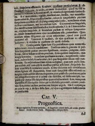Cap. V. Prognostica.