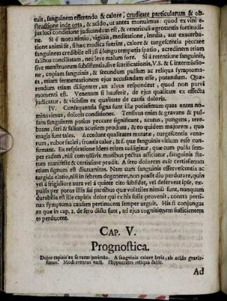 Cap. V. Prognostica.