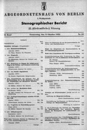 Nr. 23 (55), 9. Oktober 1952