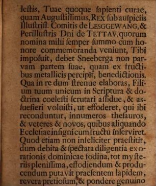 Viro nobilissimo amplissimoque Domino Christ. Friderico Fischero rerum metallicarum in Sneebergensibus montanis, praefecto Regio insigniter merito prospera quaeque precatur D. Martinus Chladenius