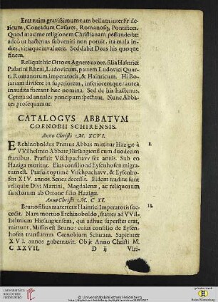 Catalogus Abbatum Coenobii Schirensis