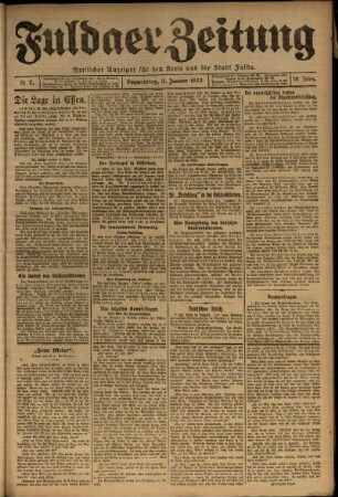 Ausgabe vom Donnerstag, den 11. Januar 1923.