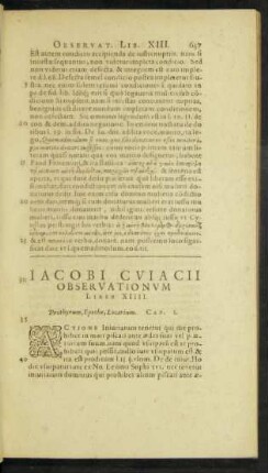 Iacobi Cuiacii Observationum Liber XIIII.