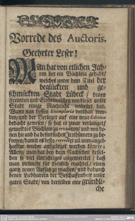 Vorrede des Auctoris