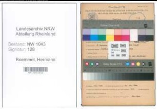 Entnazifizierung Hermann Boemmel , geb. 10.09.1918 (Assessor)