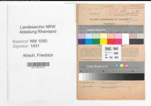 Entnazifizierung Friedrich Kirsch , geb. 26.11.1899 (Postsekretaer)