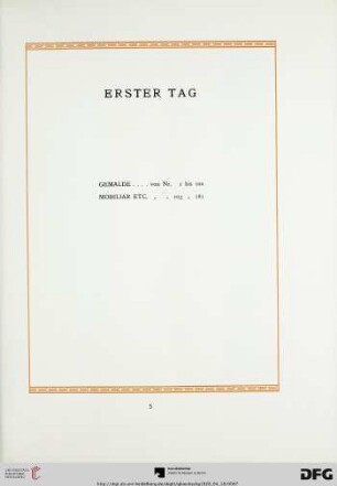 Erster Tag (Nr. 1-181)