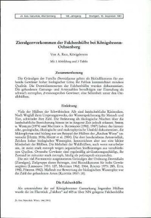 Zieralgenvorkommen der Falchenhülbe bei Königsbronn-Ochsenberg