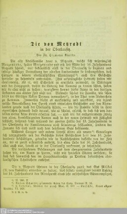Die von Metzradt in der Oberlausitz