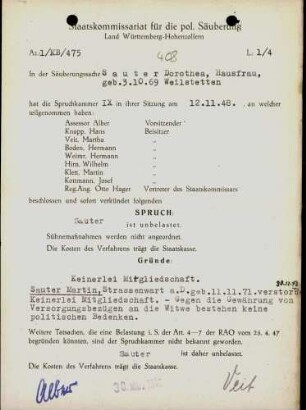 Sauter, Dorothea