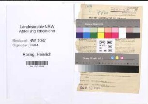 Entnazifizierung Heinrich Roring , geb. 06.10.1903 (Beamter)
