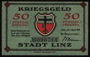 Kriegsgeld 50 Pfennig der Stadt Linz