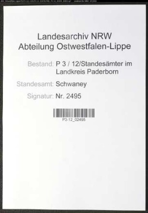 Sterberegister Standesamt Schwaney