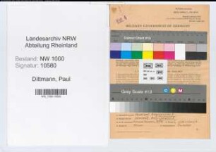 Entnazifizierung Paul Dittmann, geb. 12.06.1902 (Schlosser)