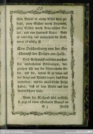 Eine Beschreibung von der Geschwulst der Drüsen am Halse