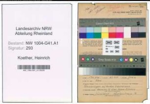 Entnazifizierung Heinrich Koether , geb. 24.02.1902 (Verw.Angestellter)