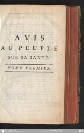 1: Avis au peuple sur sa santé