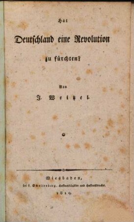 Hat Deutschland eine Revolution zu fürchten?