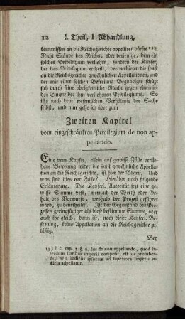 Zweiten Kapitel vom eingeschränkten Privilegium de non appellando.
