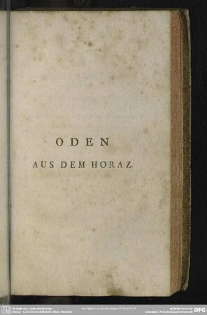 Oden Aus Dem Horaz
