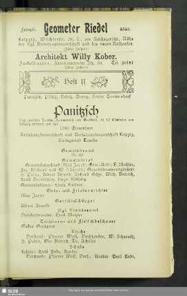 Heft 11. Panitzsch, Plösitz, Döbitz, Dewitz, Sehlis, Cunnersdorf