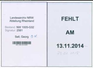 Entnazifizierung Georg Sell , geb. 30.09.1898 (Schirrmeister)