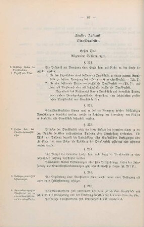 Fünfter Abschnitt. Dienstbarkeiten