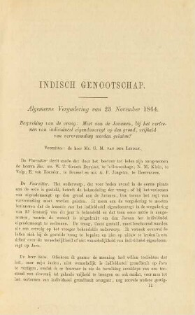 Algemeene vergadering van 23 November 1864