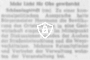 Mehr Licht für Ohe gewünscht