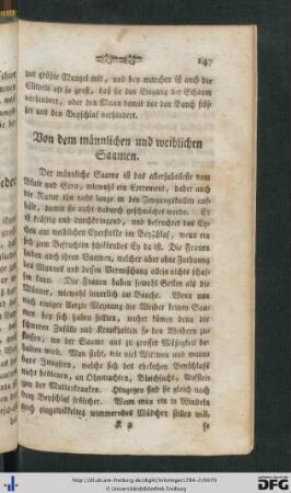 Von dem männlichen und weiblichen Saamen.