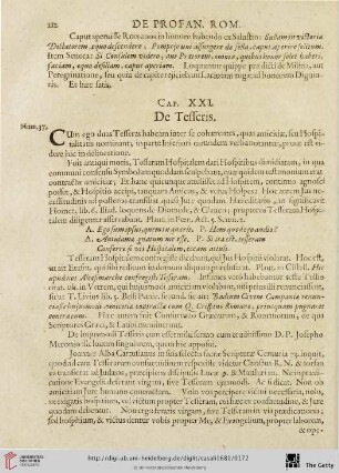 Cap. XXI: De Tesseris.