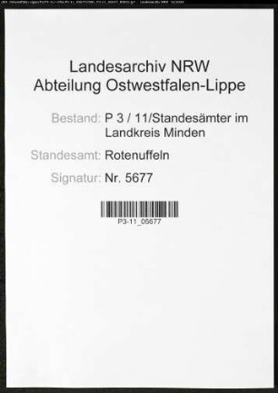 Sterberegister Standesamt Rothenuffeln
