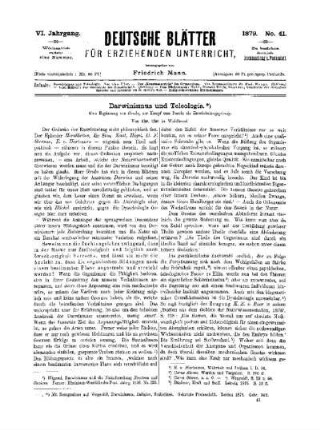 Darwinismus und Theologie