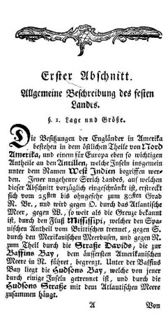 Erster Abschnitt - Allgemeine Beschreibung des festen Landes