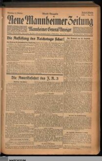 Neue Mannheimer Zeitung : NMZ : Mannheimer Neues Tageblatt, Abend-Ausgabe