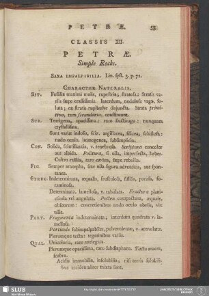 Classis XII. Petrae. Simple Rocks