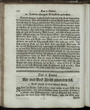 Das 7. Capitel. Wie man Bock-Fleisch zubereiten soll.