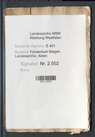 Rechnung und Register über das neue Dienstgeld der Gerichte Siegen, vorm Hain, Netphen, Krombach und Ferndorf