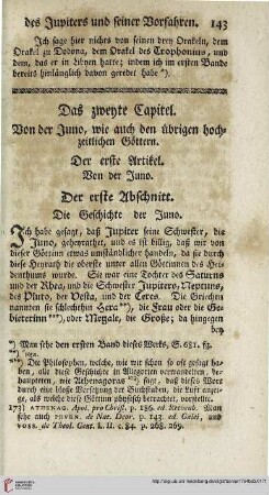 Das zweyte Capitel: Von der Juno, wie auch den übrigen hochzeitlichen Göttern